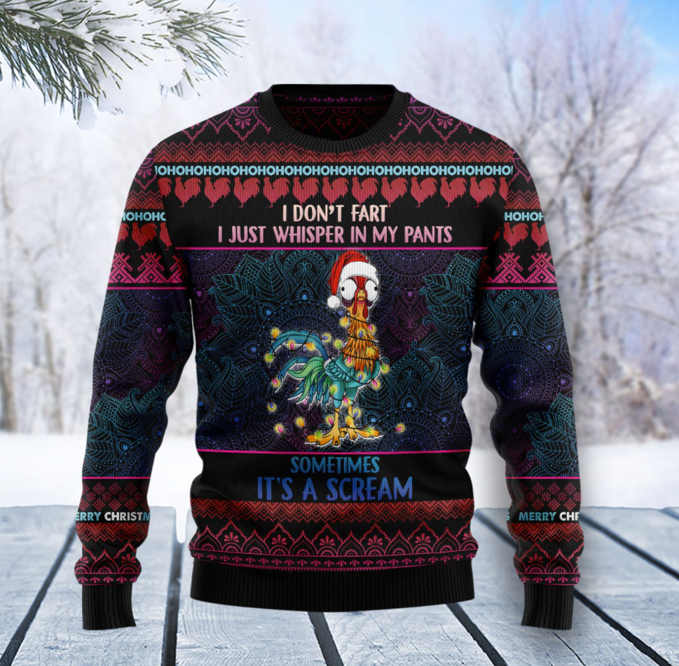 I don't fart i just whisper in my pant sometimes it's a scream 3D ugly sweater 1