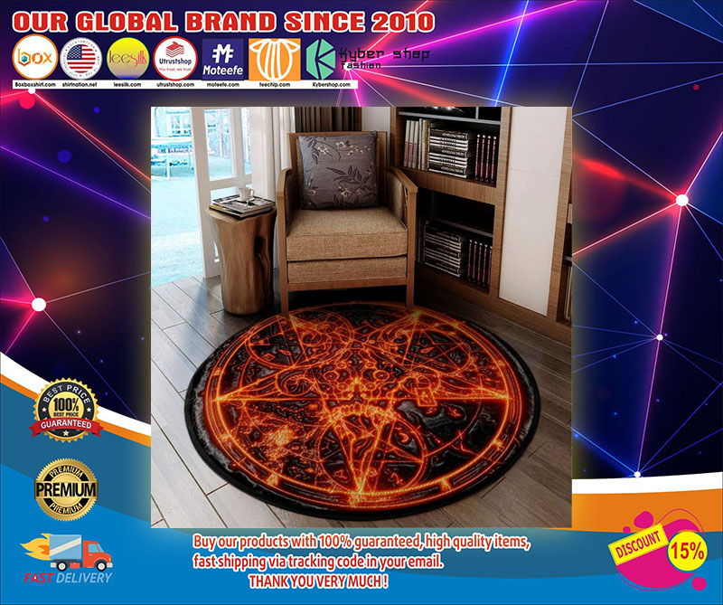 Sigil of fire baphomet round carpet-LIMITED EDITION