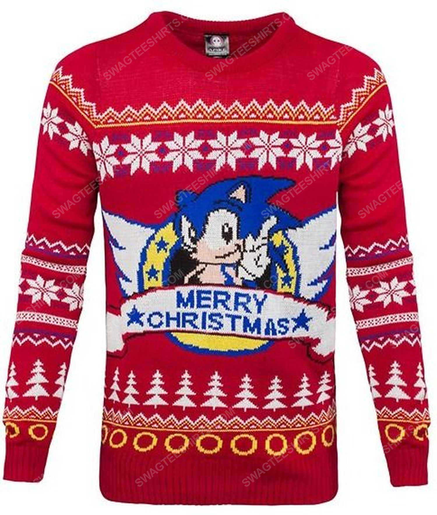 [special edition] Sonic the hedgehog and merry christmas full print ugly christmas sweater – maria