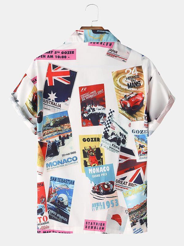 9 Classical Car Poster Print Short Sleeve Shirts 4