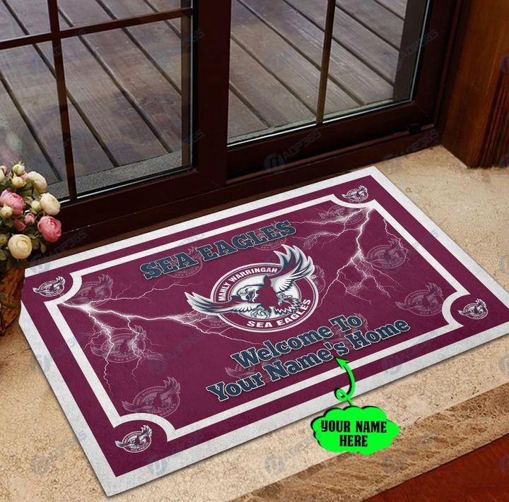 Manly Warringah Sea Eagles welcome to home Personalized Doormat – BBS