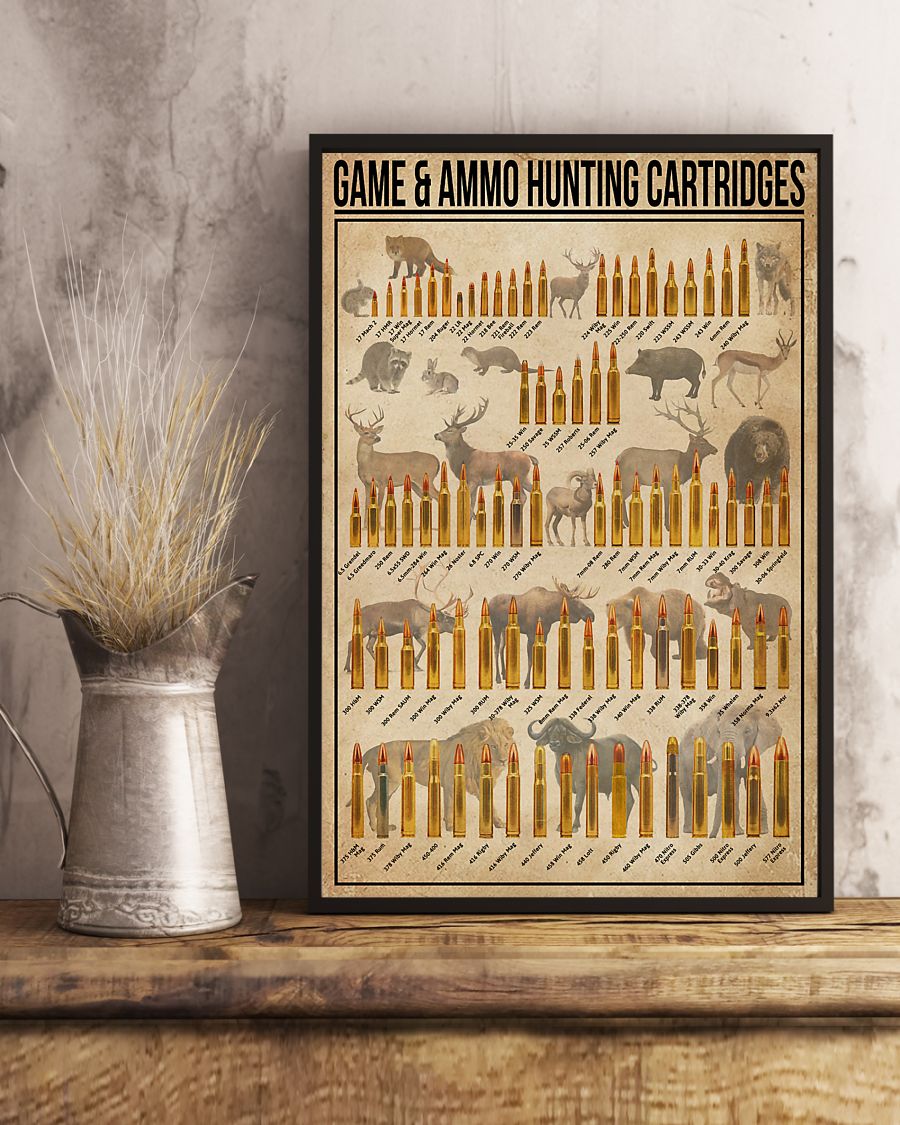 Game and ammo hunting cartridges poster – maria