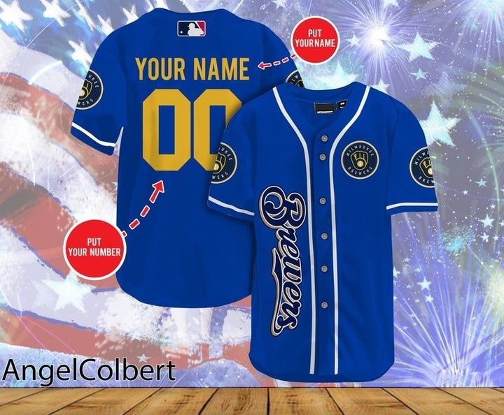 Milwaukee Brewers Personalized Name And Number Baseball Jersey Shirt – Hothot 170821