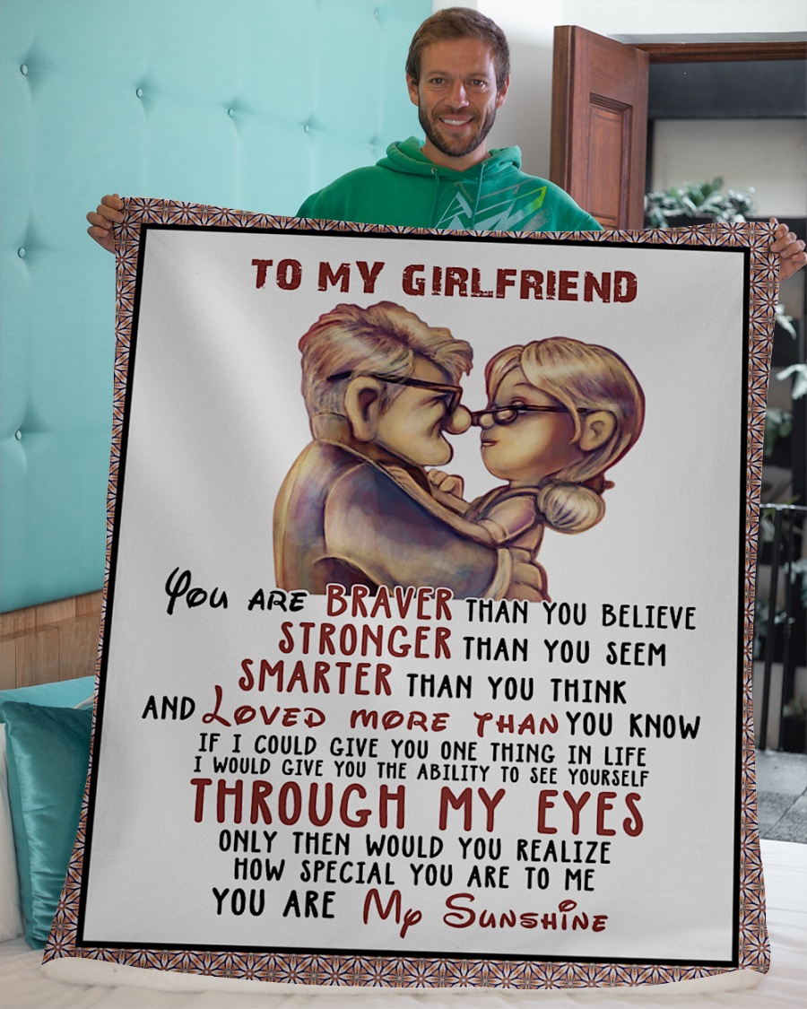 To my girlfriend you are my sunshine up movie blanket 6