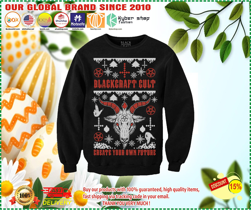 Santa Baphomet Blackcraft cult create your own future ugly christmas sweater 2