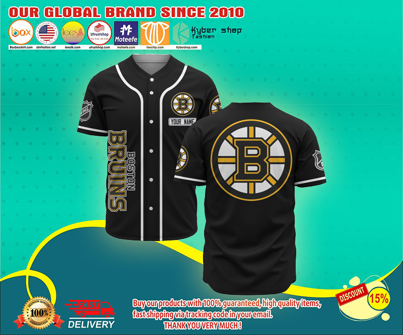 NHL Boston Bruins Logo Baseball Jersey Shirt Custom Name For Men And Women  - YesItCustom