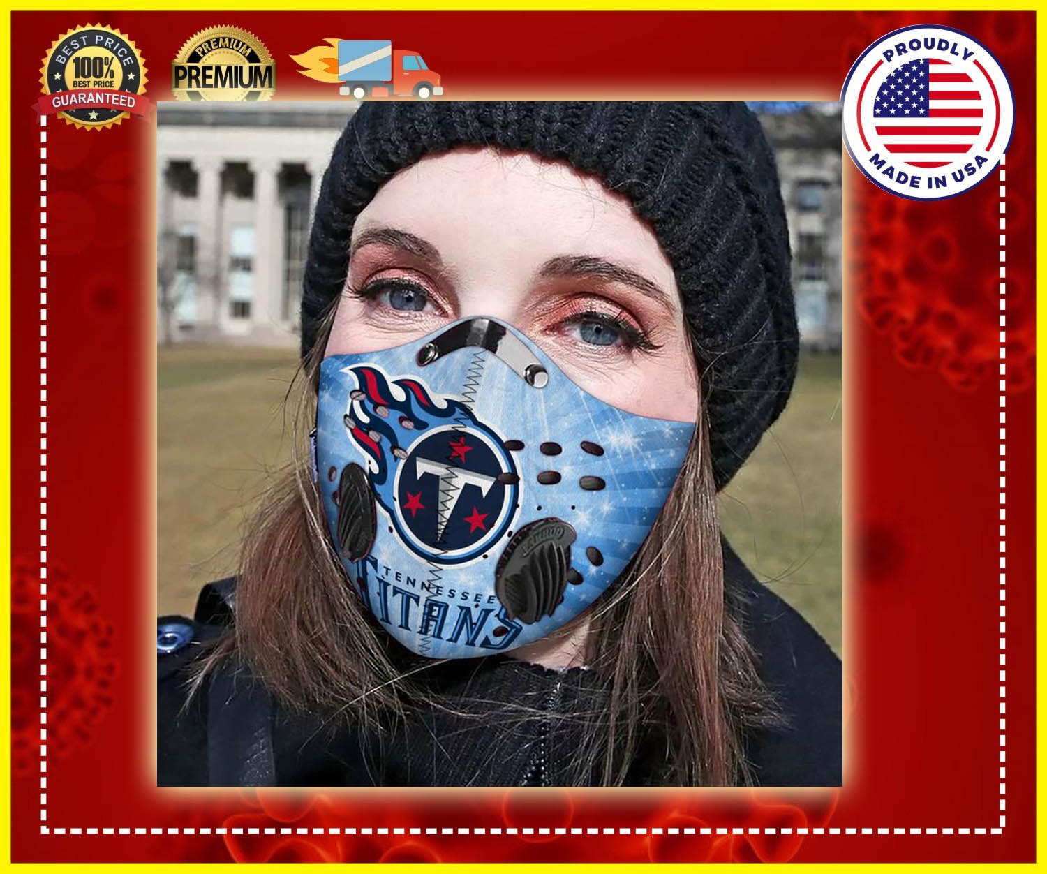 Tennessee Titans filter face mask 1