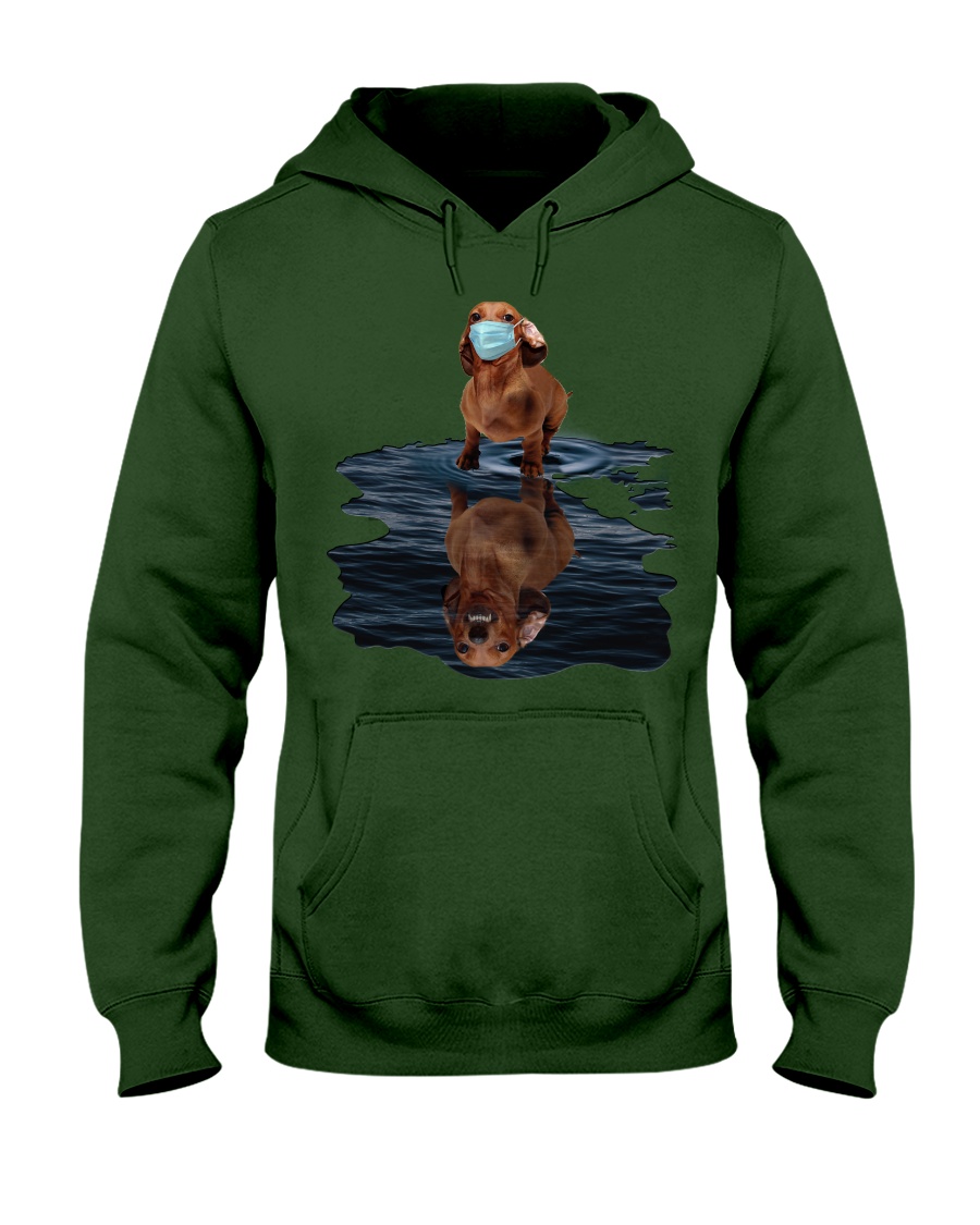 Dachshund puppy wearing mask coronavirus 2020 hoodie