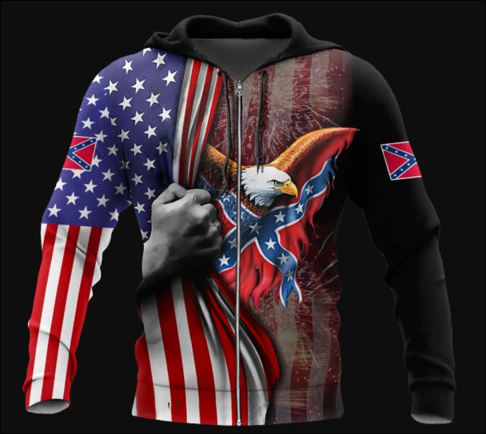 Confederate States of America 3D all over printed zip hoodie