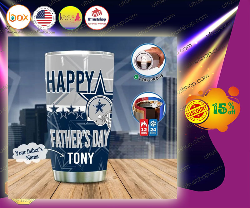 Dallas Cowboy happy father day tumbler custom personalized name tumbler 4