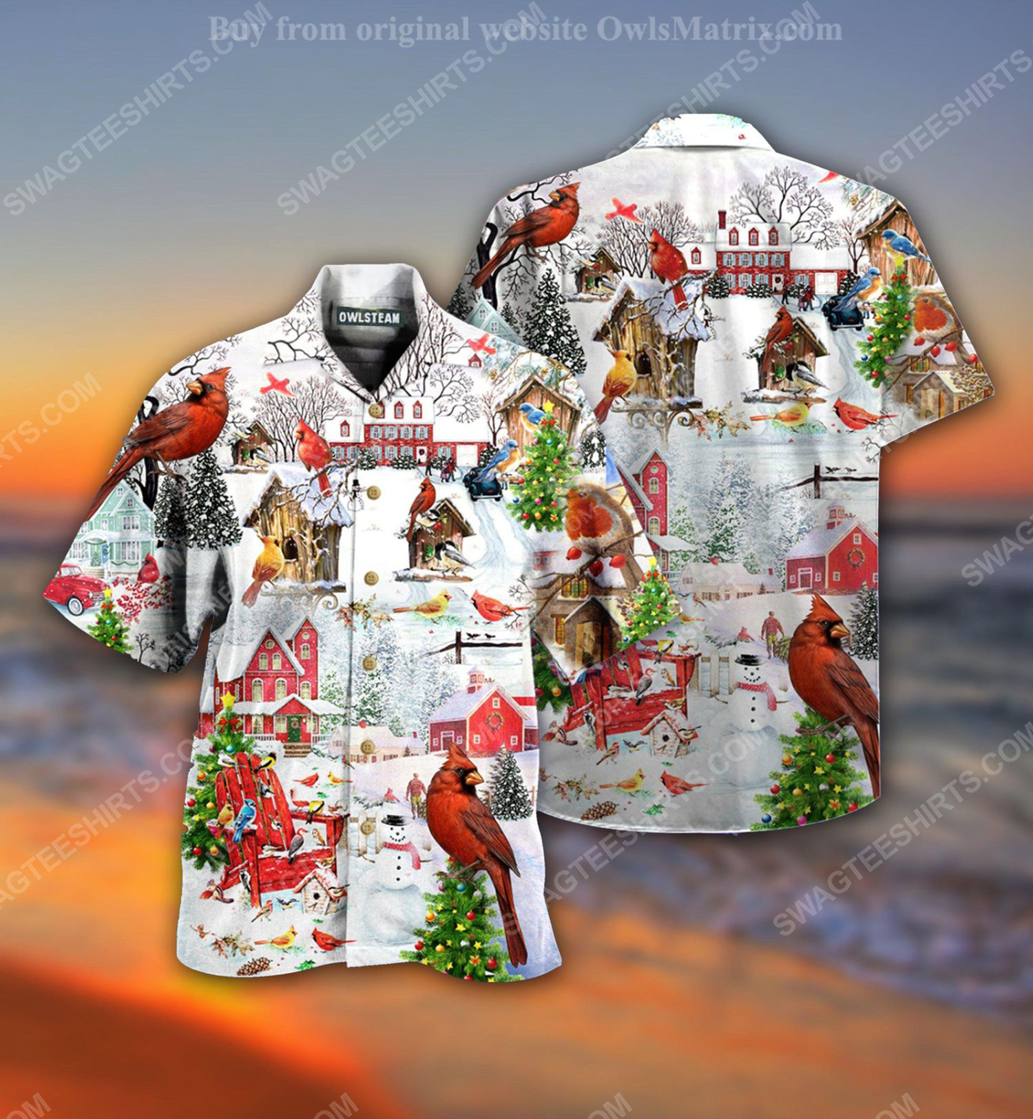 Christmas holiday cardinal bird full print hawaiian shirt 1 - Copy (2)