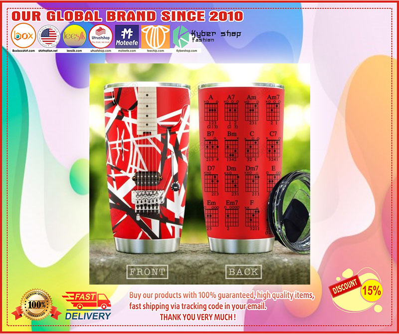 Red Guitar Chord Stainless Steel Tumbler 2