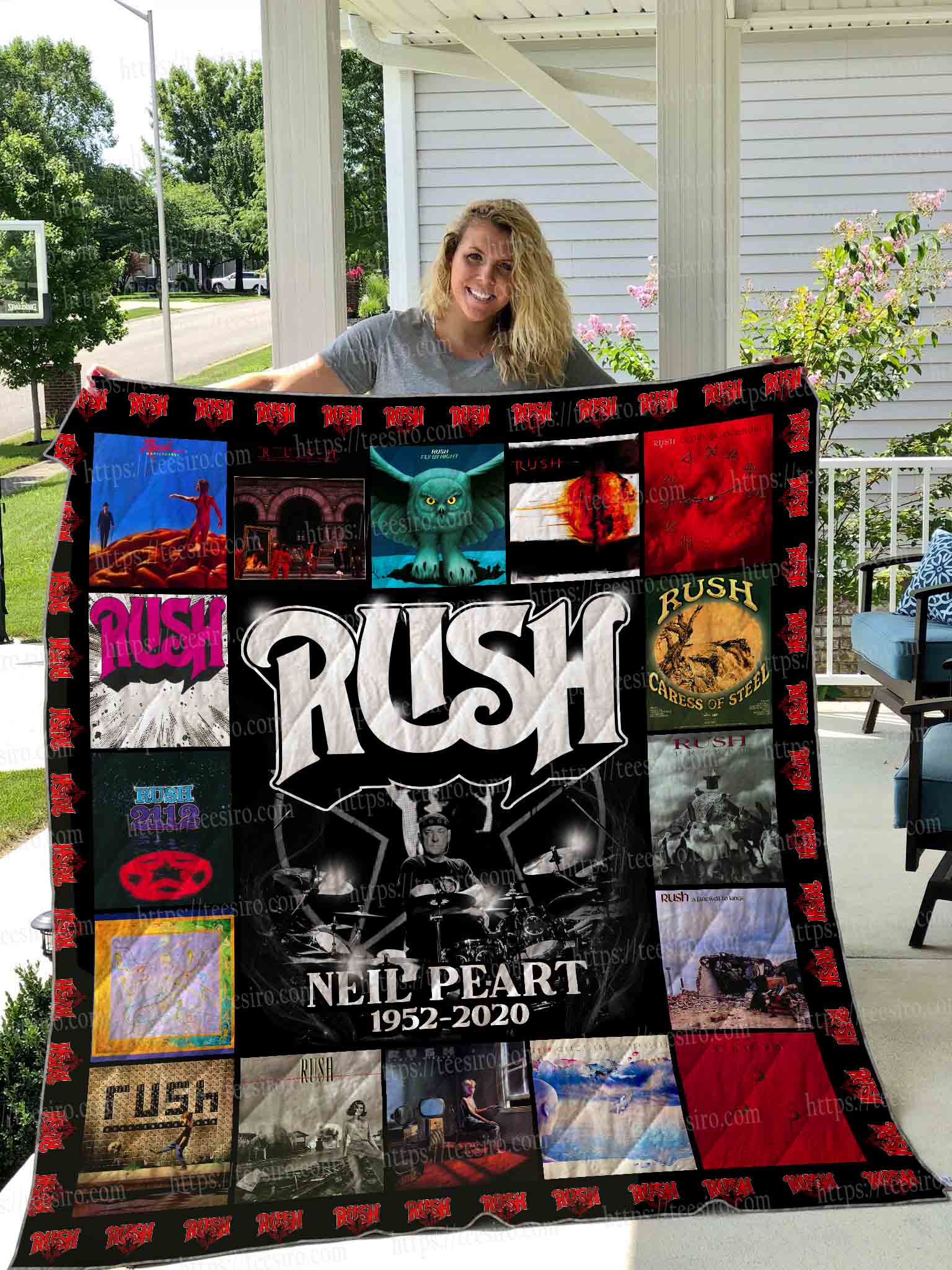Rush neil peart all over print quilt