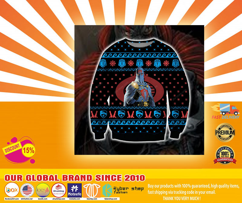 Cobra commander knitting pattern 3d print ugly christmas sweater4