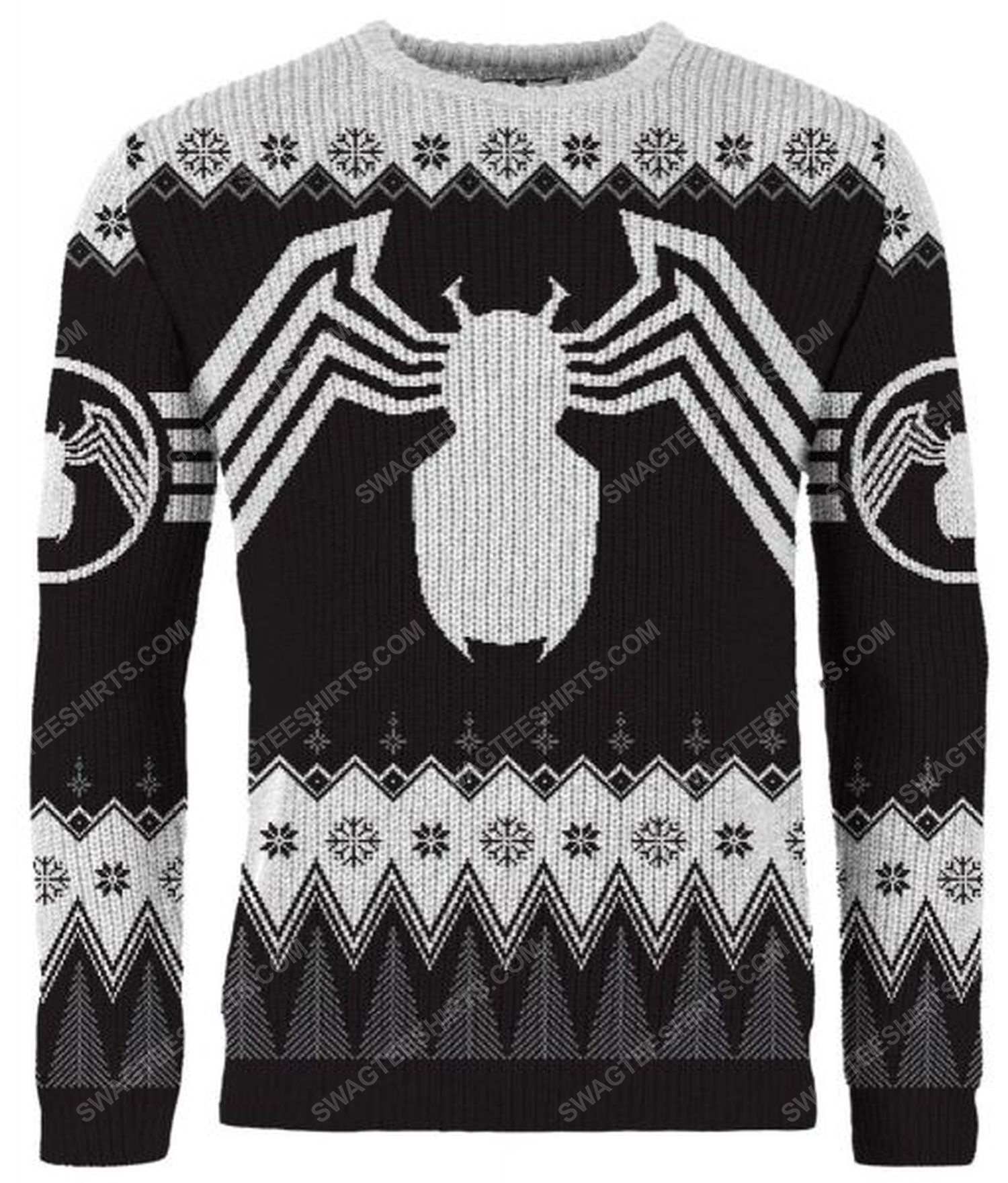 Christmas holiday marvel venom full print ugly christmas sweater 1