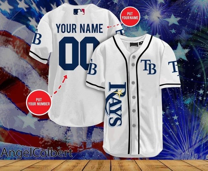 Tampa Bay Rays Personalized Name And Number Baseball Jersey Shirt - white
