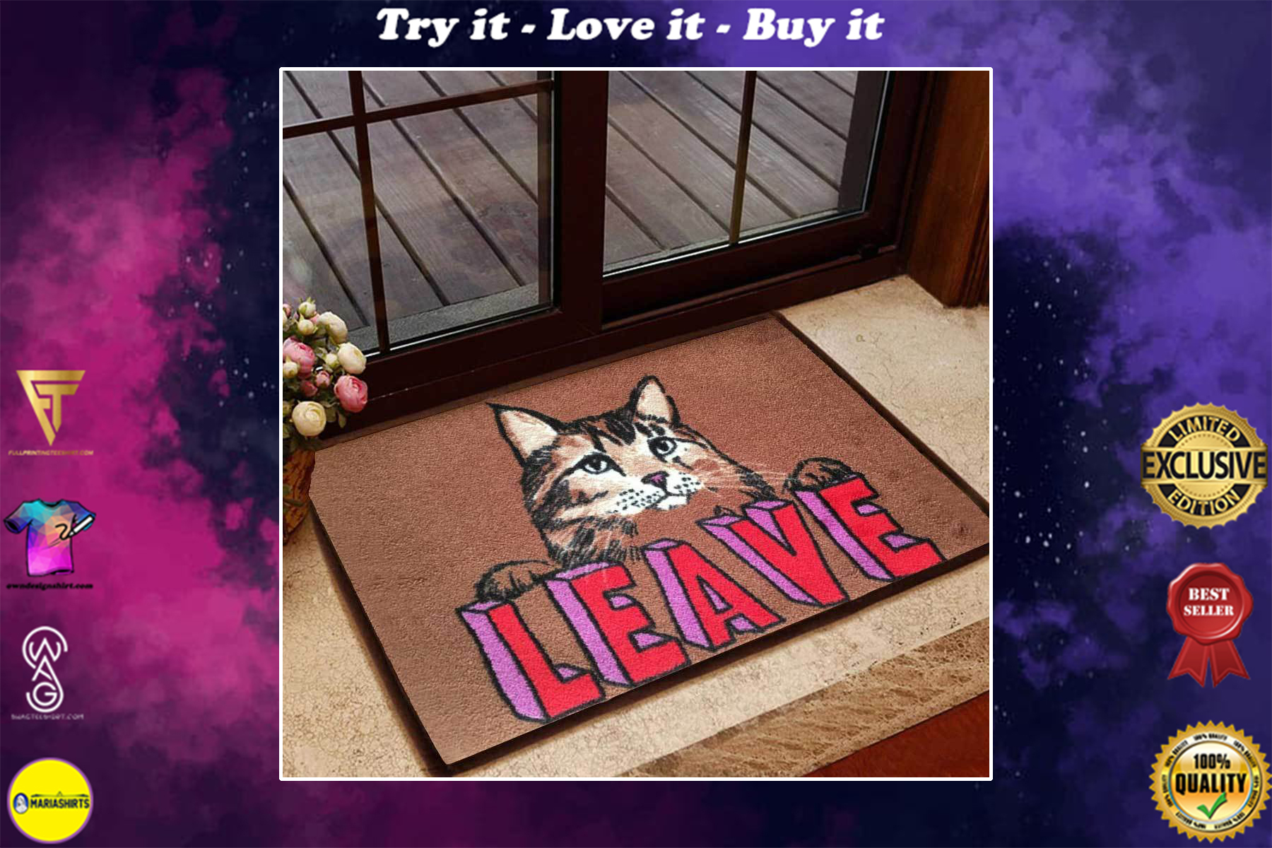 leave cat doormat