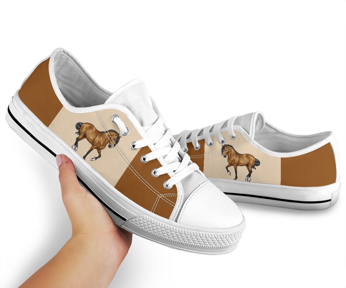 Horse low top canvas sneakers 2