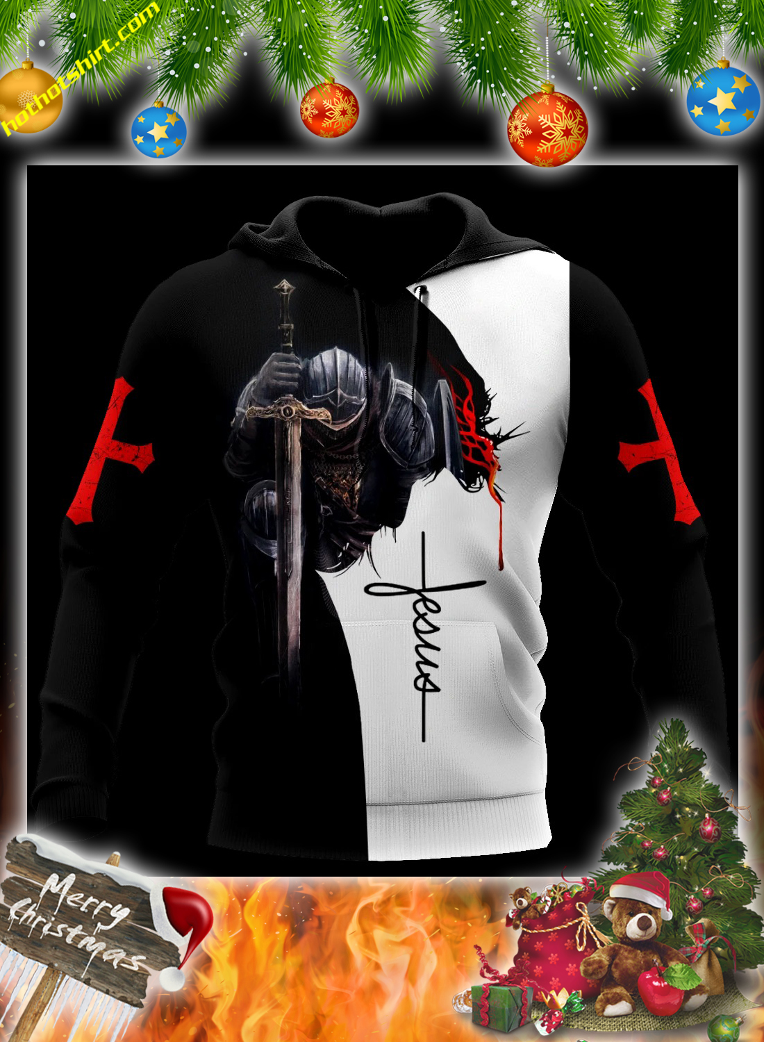 Jesus a child of god a man of faith a warrior of christ 3d all over printed hoodie