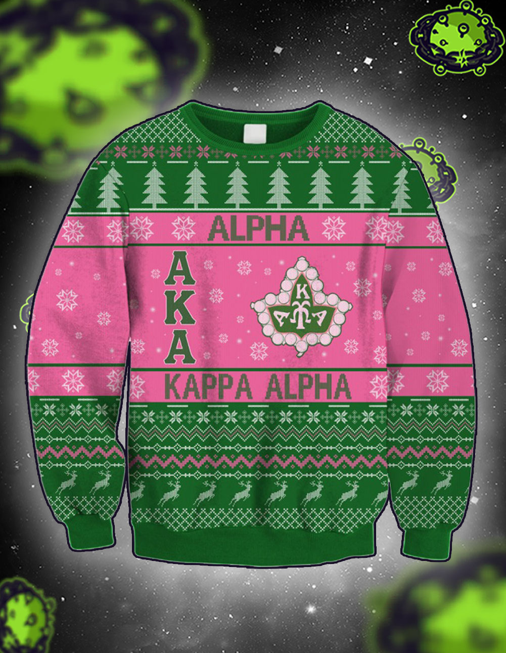 Alpha kappa alpha 3d all over printed Alpha christmas sweatshirt
