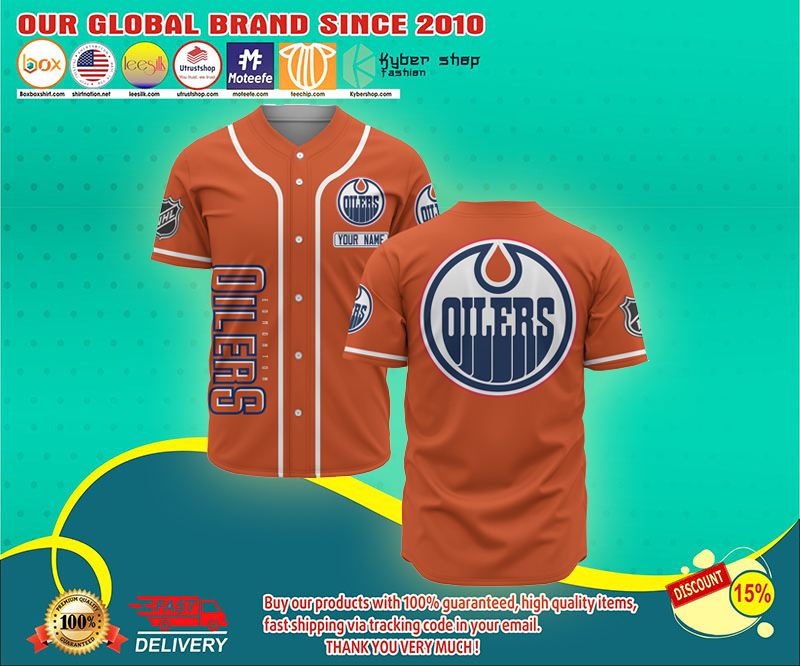 Edmonton Oilers baseball jersey shirt 3