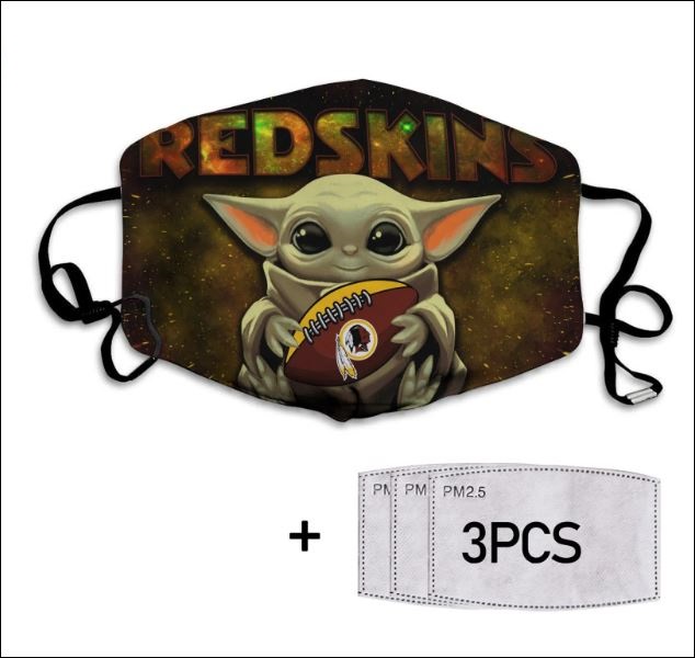 Baby Yoda hug Washington Redskins face mask