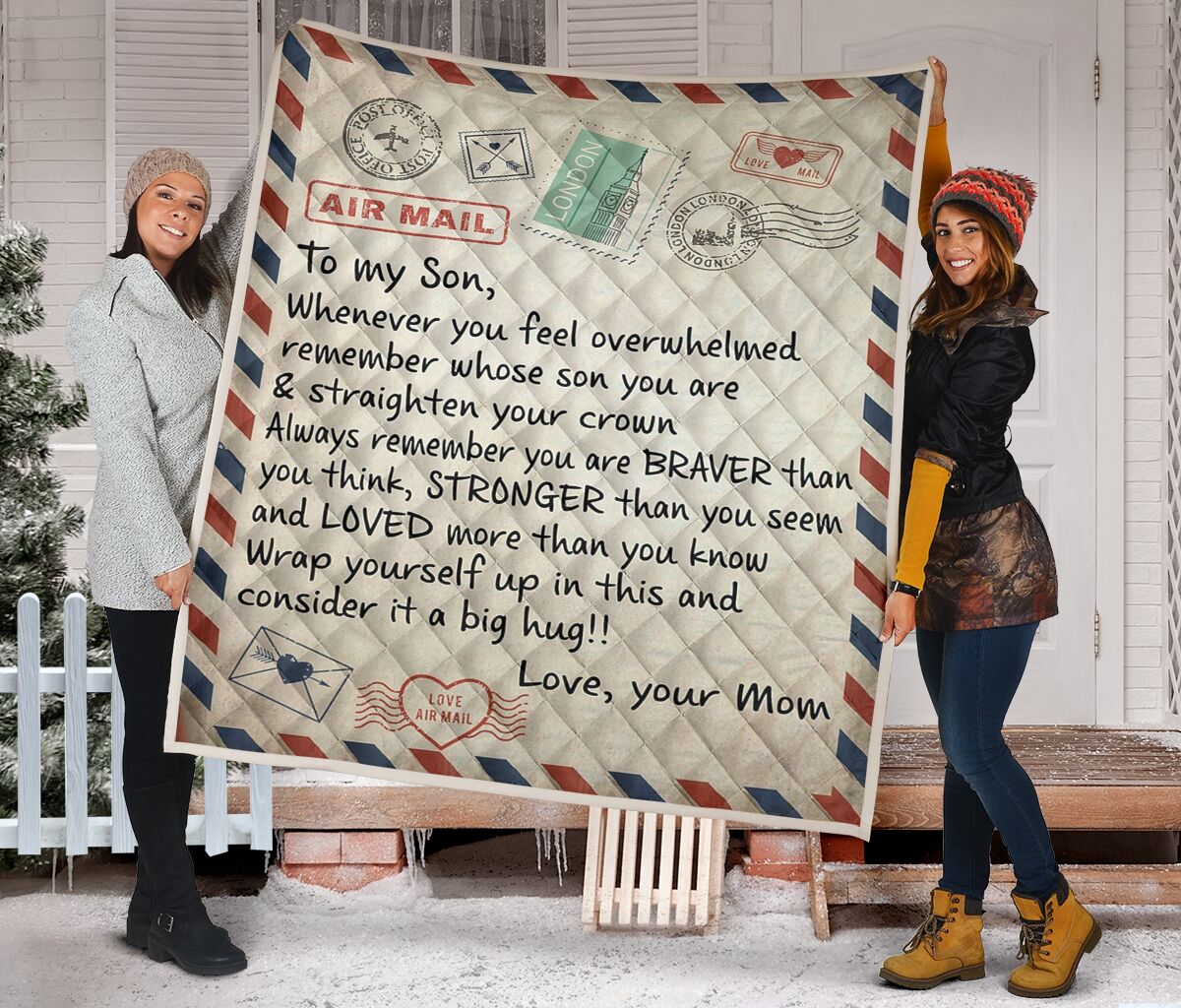 Letter To my son whenever you feel overwhelmed quilt