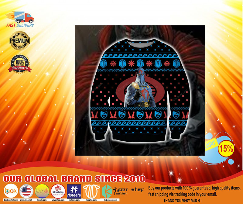 Cobra commander knitting pattern 3d print ugly christmas sweater3