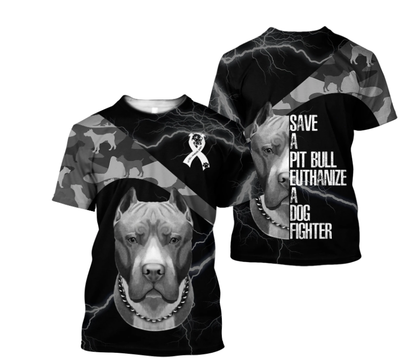 Save A Pit Bull Euthanize A Dog Fighter 3D All Over Print Hoodie2