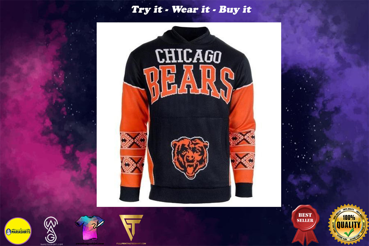 [special edition] the chicago bears nfl full over print shirt – maria