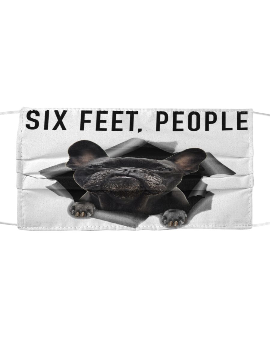 Frenchie six feet people cloth face mask 1