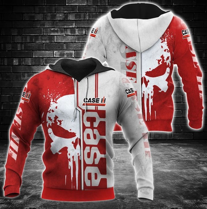 Case IH punisher skull custom name 3d over print hoodie – LIMITED EDITION