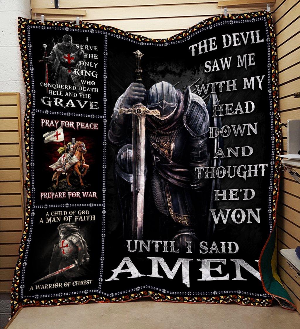 The devil saw me with my head down knight templar blanket - maria