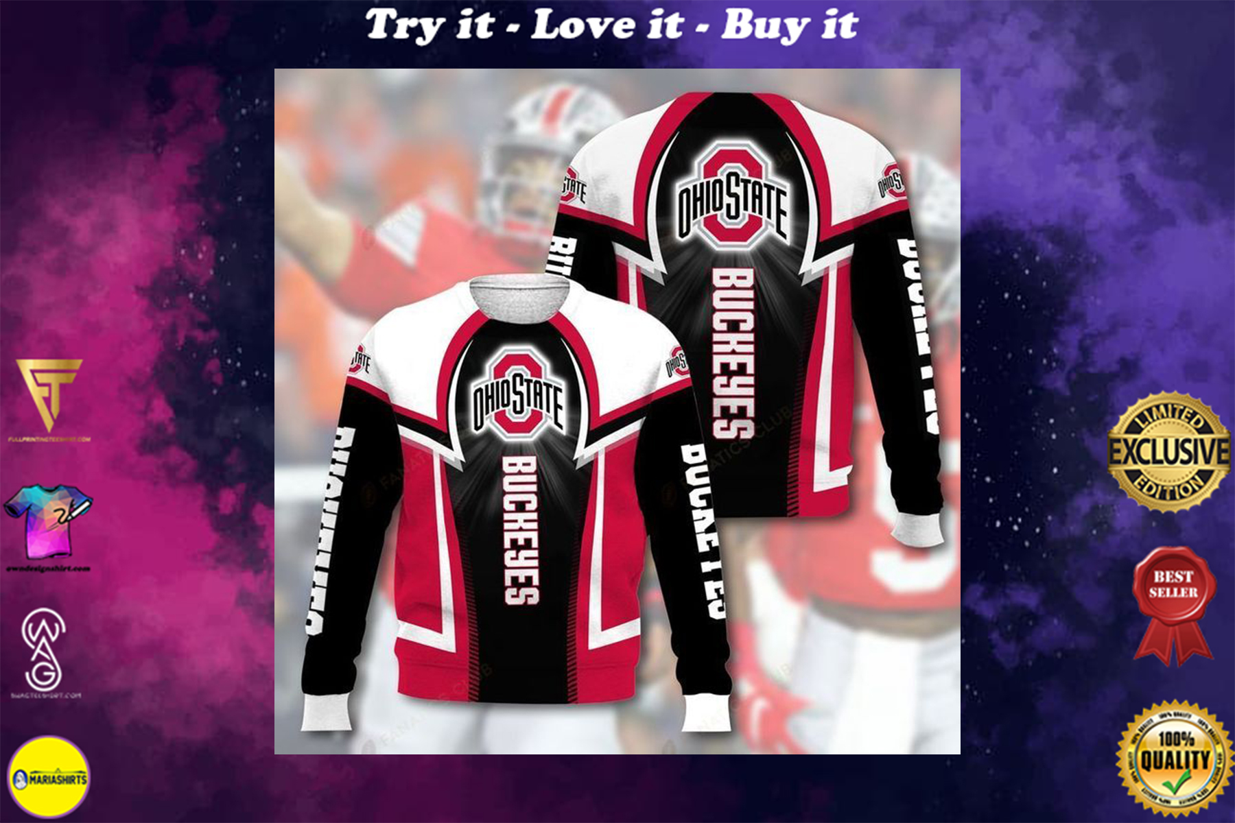 [special edition] national football league ohio state buckeyes full printing ugly sweater – maria