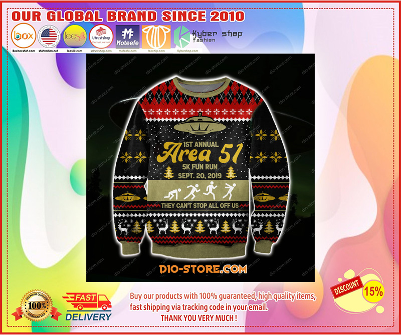 AREA 51 3D KNITTING PATTERN PRINT UGLY CHRISTMAS SWEATER 3