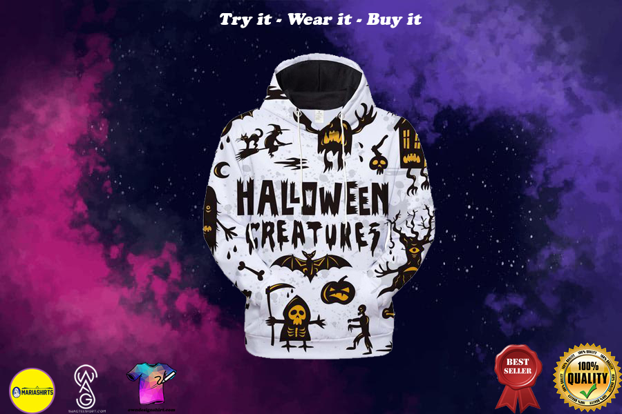 Halloween creatures all over printed shirt