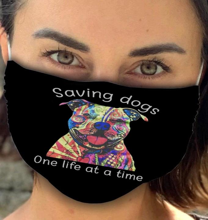 Pitbull tattoos saving dogs one life at a time face mask