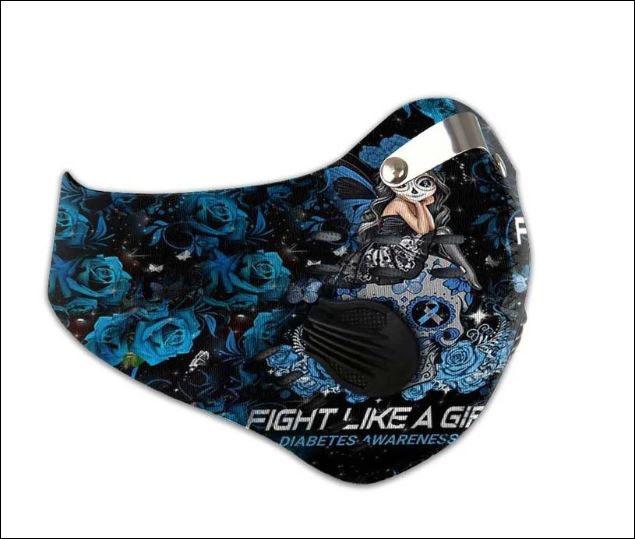 Fight like a girl diabetes awareness activated carbon Pm 2.5 Fm face mask