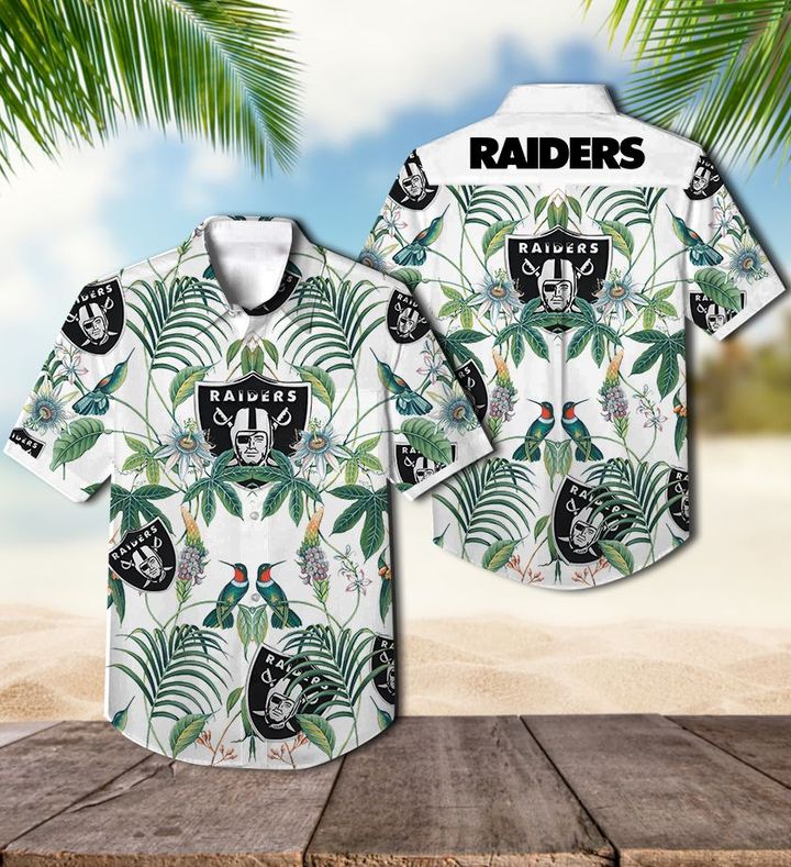 Oakland raiders tropical hawaiian shirt