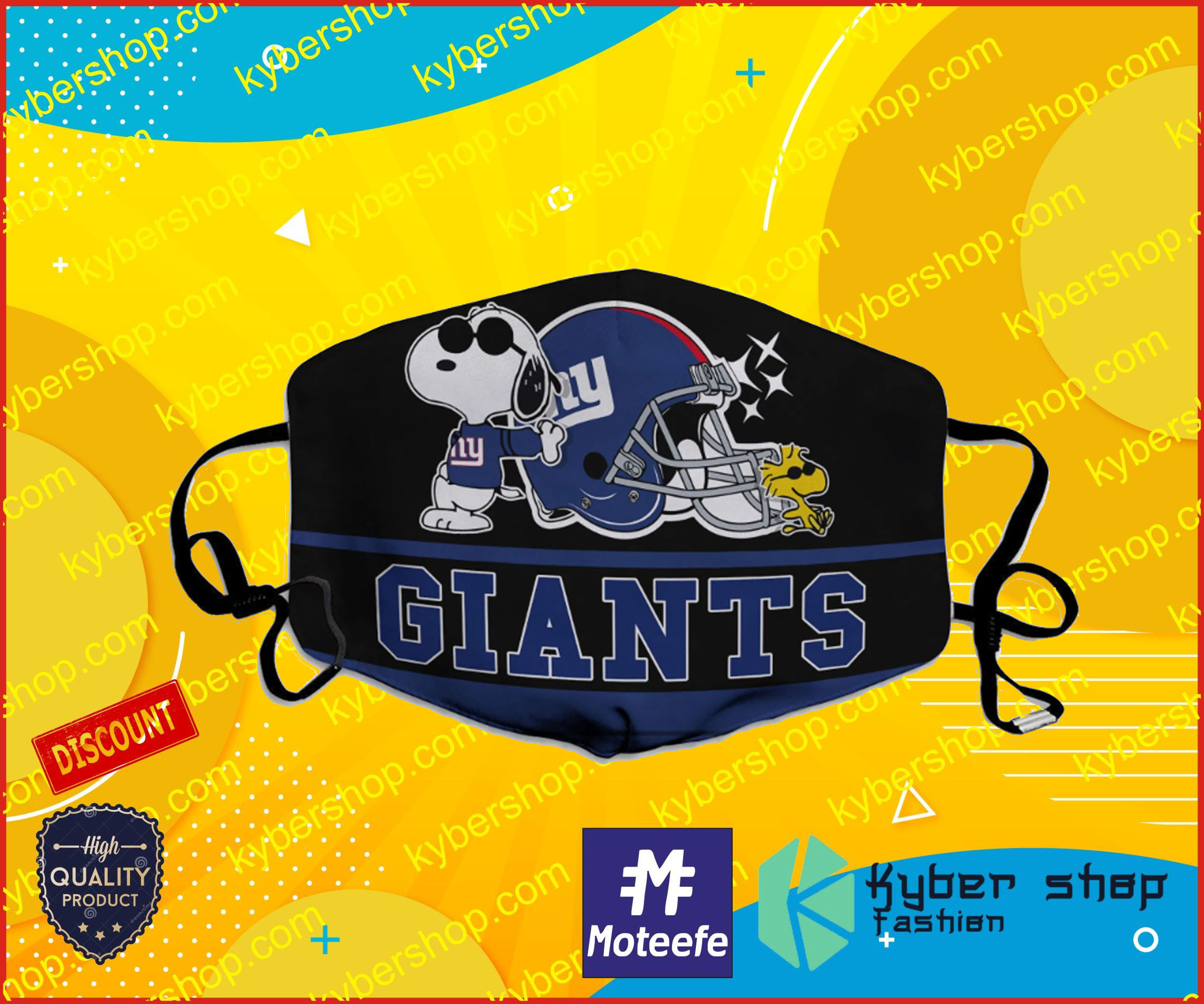 Snoopy Joe Cool New York Giants Face Mask- LIMITED EDTION4