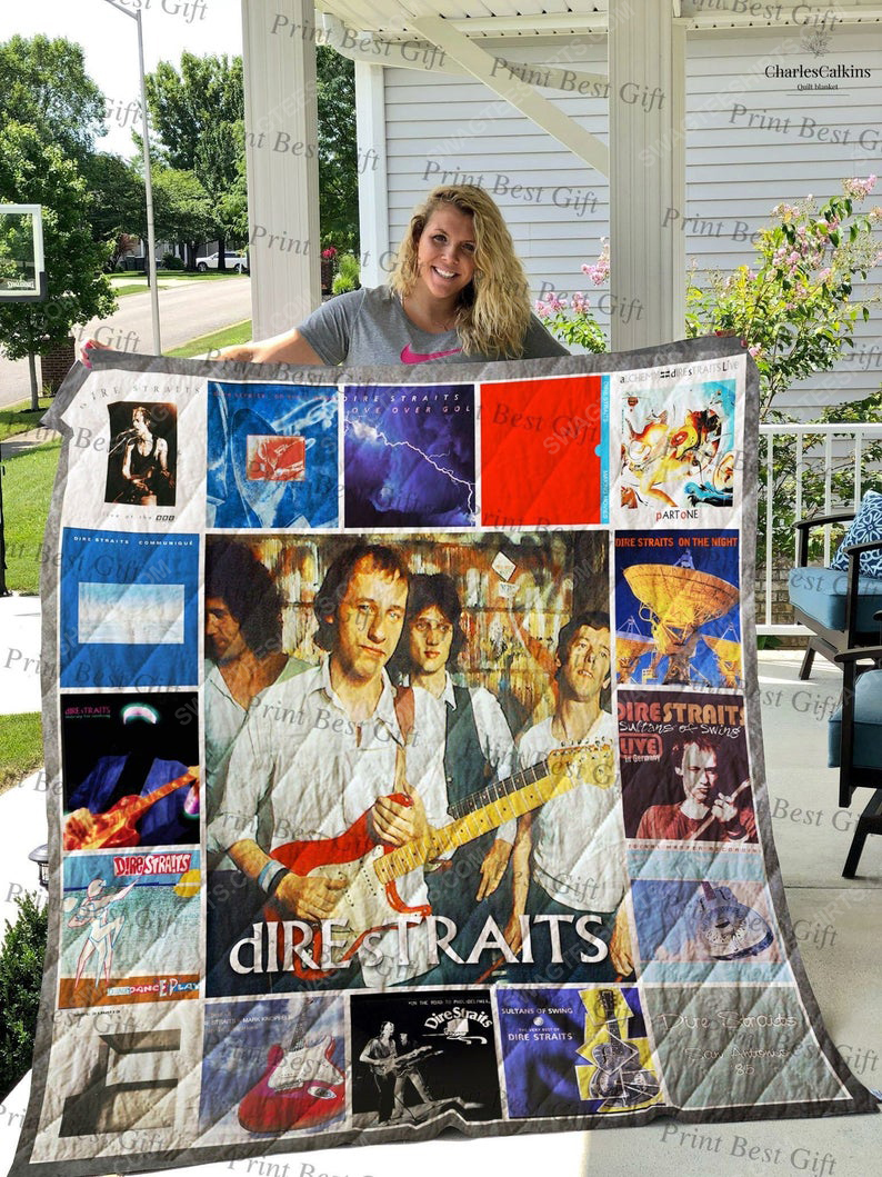 Dire straits albums cover all over printed quilt 1