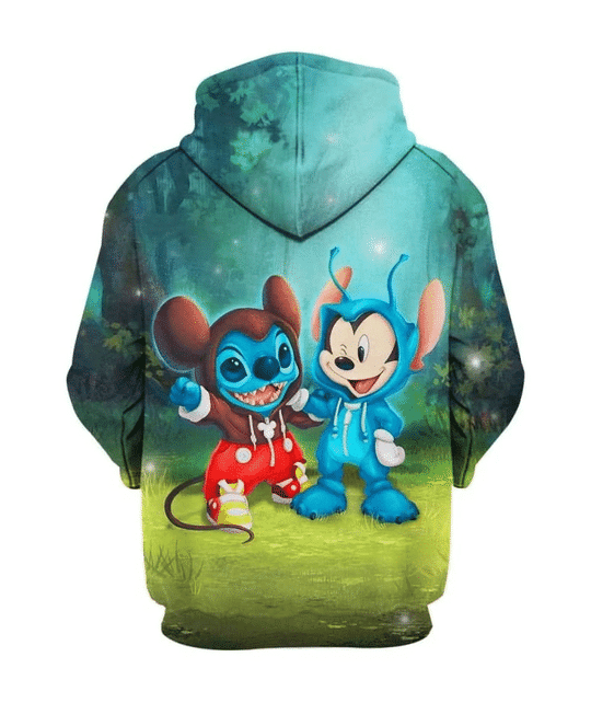 Mickey And Stitch 3d all over print hoodie2