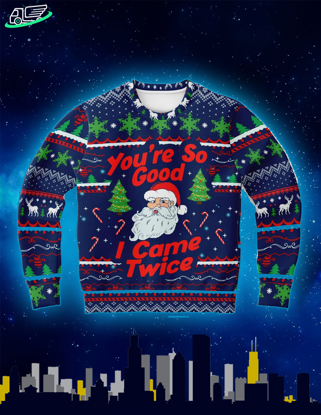 Santa you're so good i came twice christmas sweater