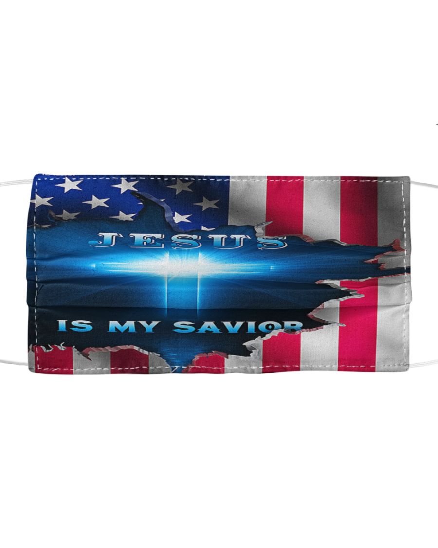Jesus is my savior american flag face mask 2