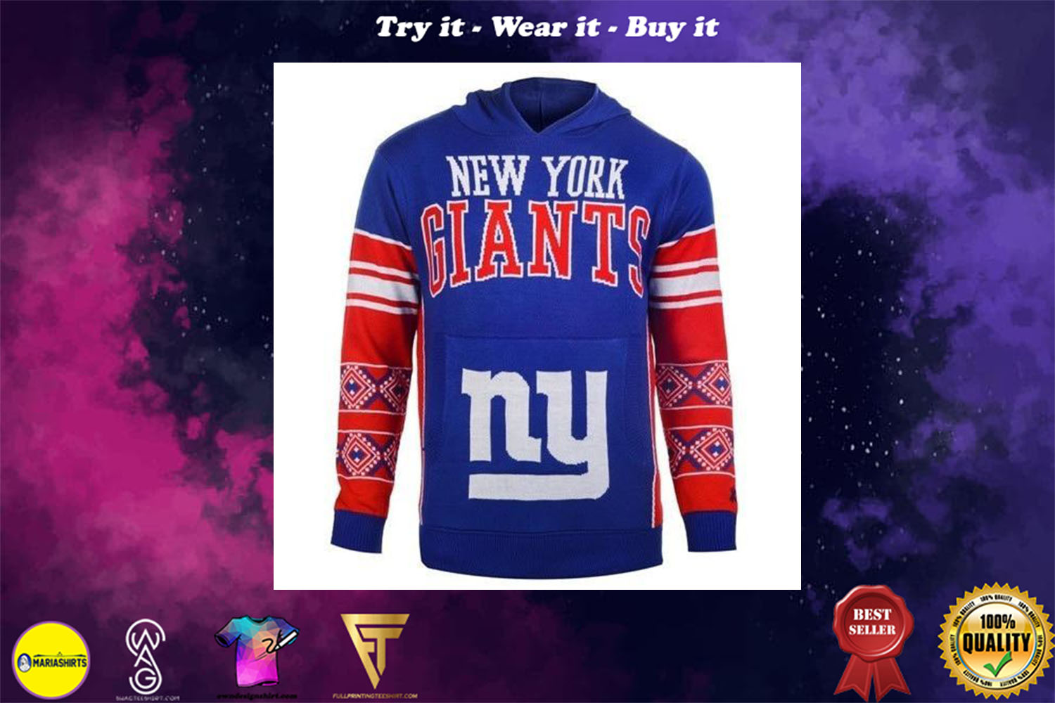 [special edition] the new york giants full over print shirt – maria