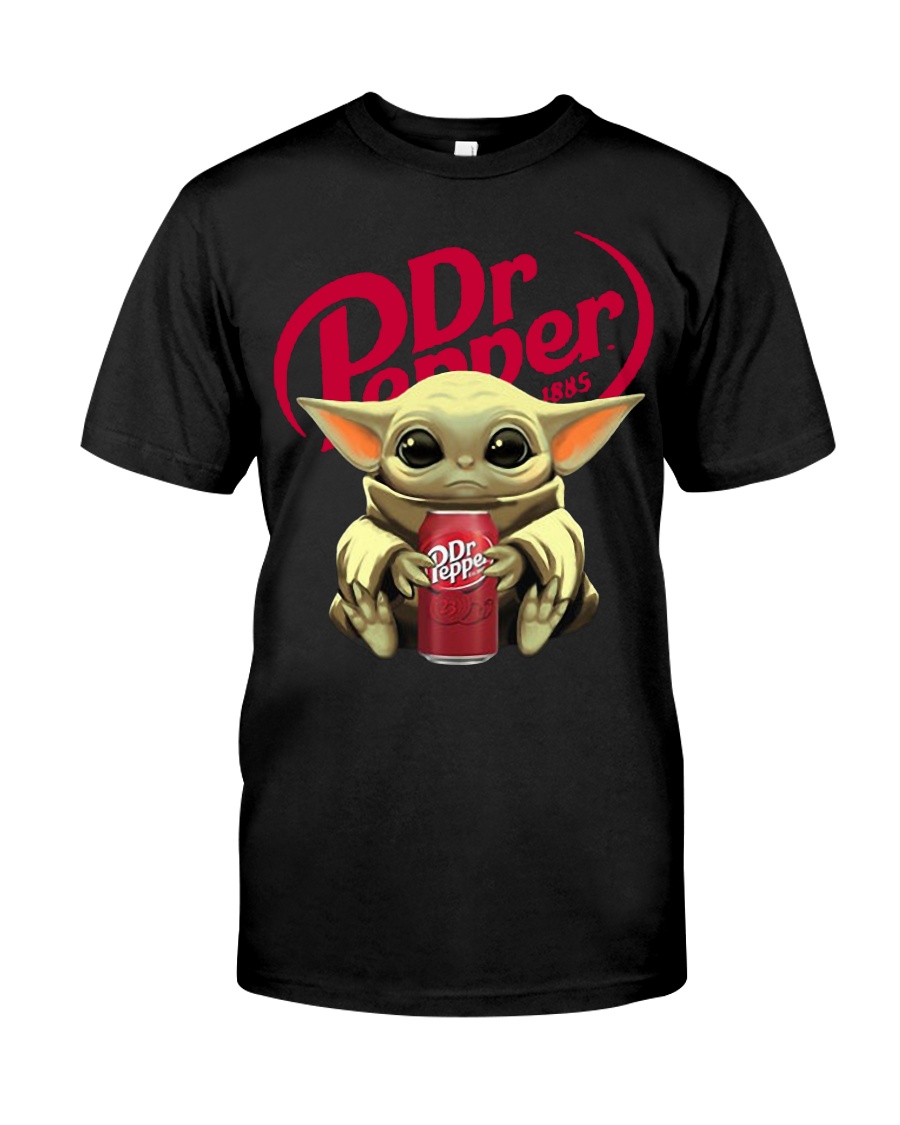 Baby Yoda hug Dr Pepper shirt
