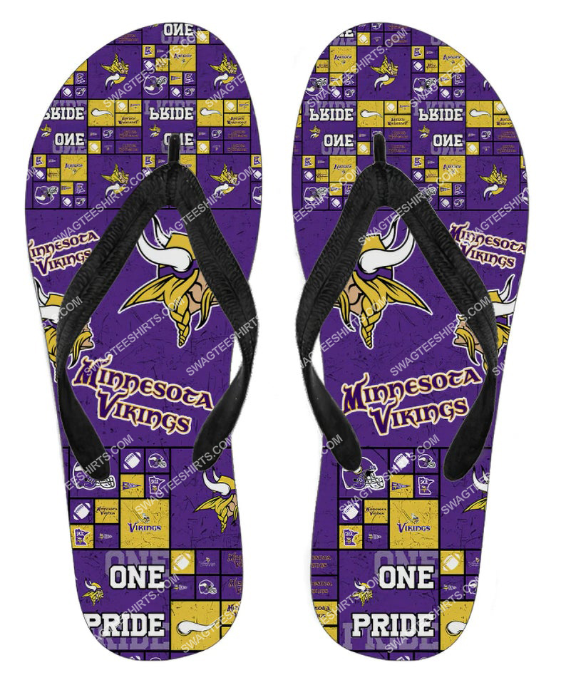 [special edition] the minnesota vikings team all over print flip flops – maria