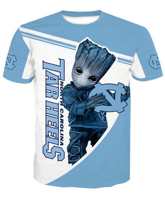 Baby Groot North carolina tar heels 3d all over print hoodie4