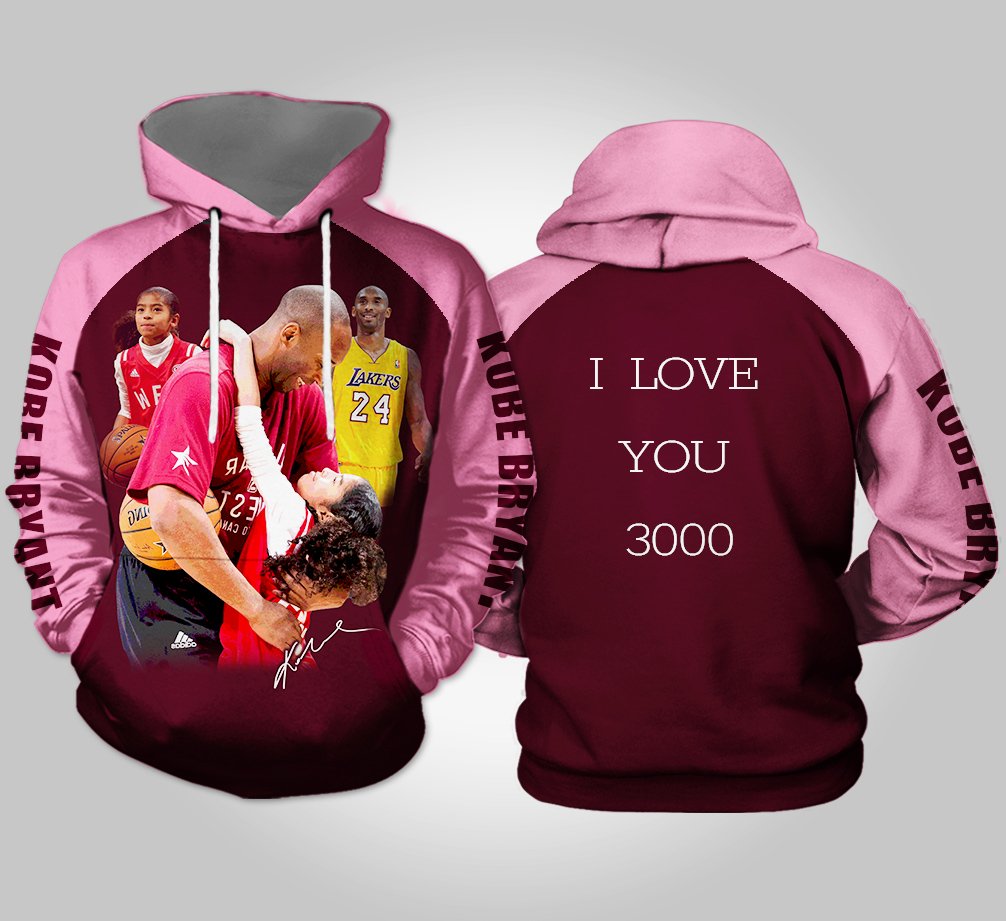 Rip Gianna Bryant and Kobe Bryant 3D all over printed hoodie
