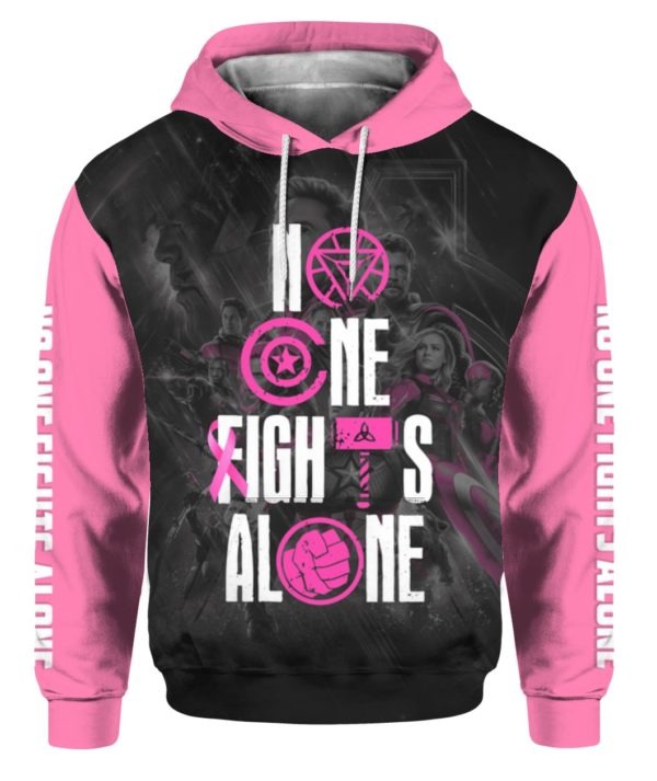 Avengers No one fights alone breast cancer awareness 3d hoodie